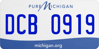 MI license plate DCB0919