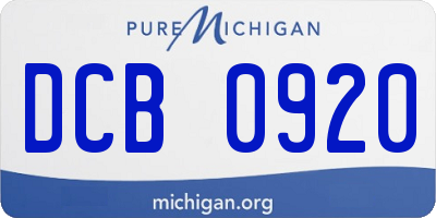 MI license plate DCB0920