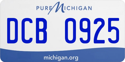 MI license plate DCB0925