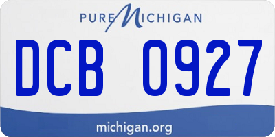 MI license plate DCB0927