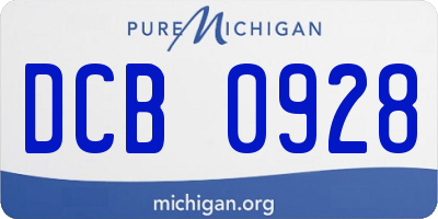 MI license plate DCB0928