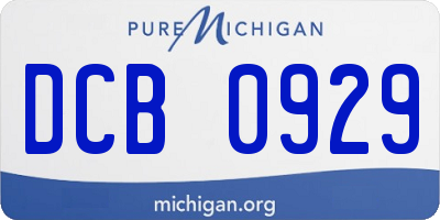 MI license plate DCB0929