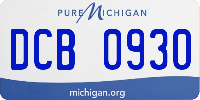 MI license plate DCB0930