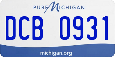 MI license plate DCB0931