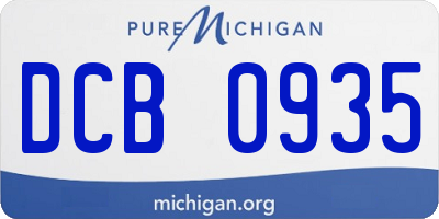 MI license plate DCB0935