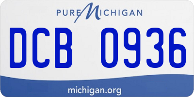 MI license plate DCB0936