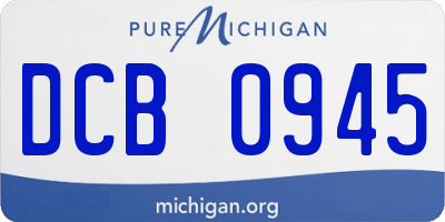 MI license plate DCB0945