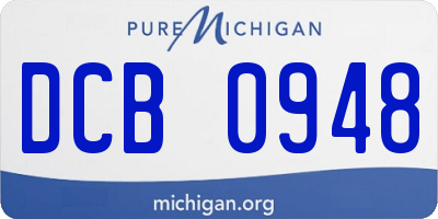MI license plate DCB0948