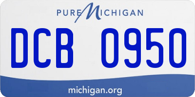 MI license plate DCB0950