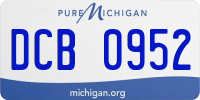 MI license plate DCB0952