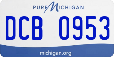 MI license plate DCB0953
