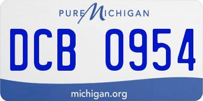 MI license plate DCB0954