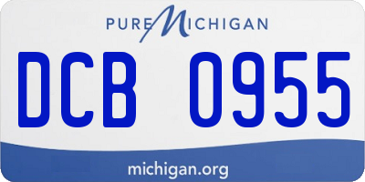 MI license plate DCB0955