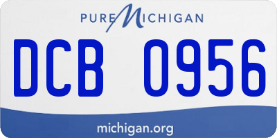 MI license plate DCB0956