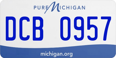 MI license plate DCB0957
