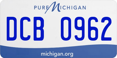 MI license plate DCB0962