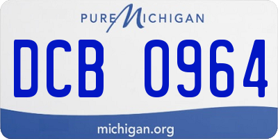 MI license plate DCB0964
