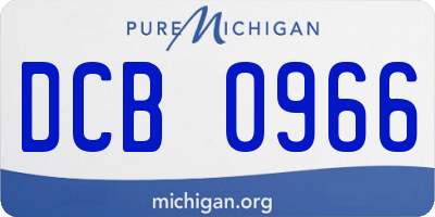 MI license plate DCB0966