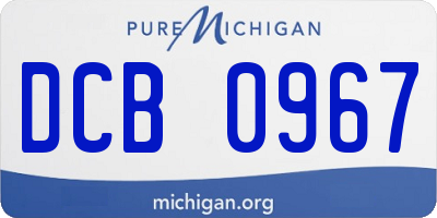 MI license plate DCB0967