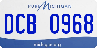 MI license plate DCB0968