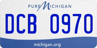 MI license plate DCB0970