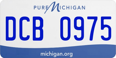 MI license plate DCB0975