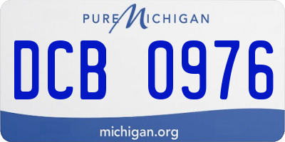 MI license plate DCB0976