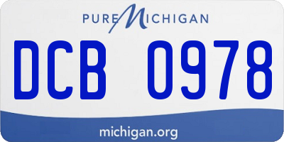 MI license plate DCB0978