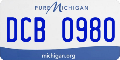 MI license plate DCB0980