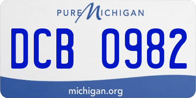 MI license plate DCB0982