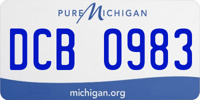 MI license plate DCB0983