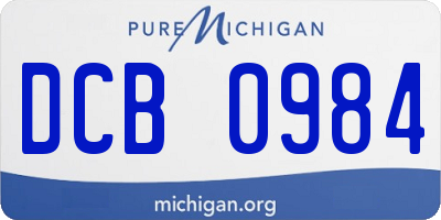 MI license plate DCB0984