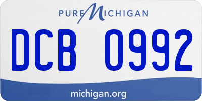 MI license plate DCB0992