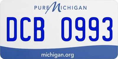 MI license plate DCB0993