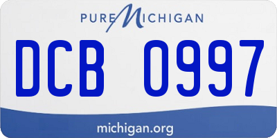 MI license plate DCB0997