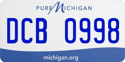 MI license plate DCB0998