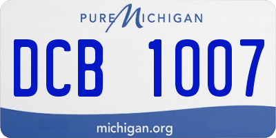 MI license plate DCB1007