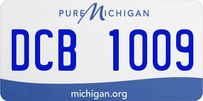 MI license plate DCB1009