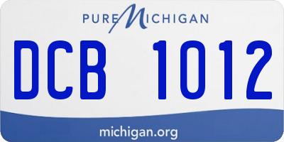 MI license plate DCB1012
