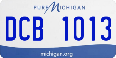 MI license plate DCB1013