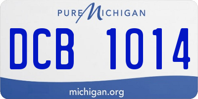 MI license plate DCB1014