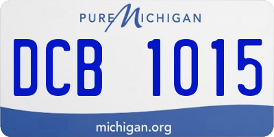 MI license plate DCB1015