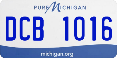 MI license plate DCB1016