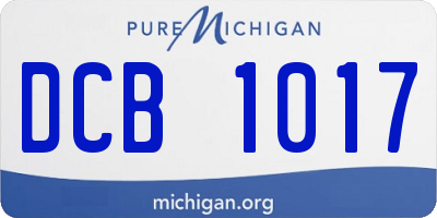 MI license plate DCB1017