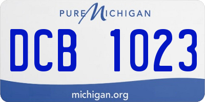 MI license plate DCB1023