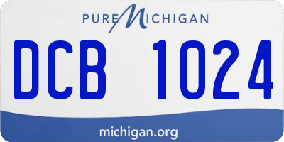MI license plate DCB1024