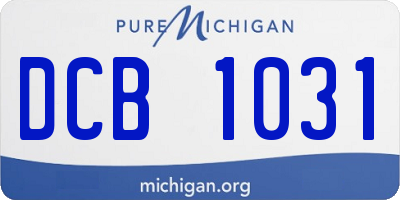 MI license plate DCB1031