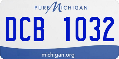 MI license plate DCB1032