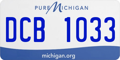 MI license plate DCB1033