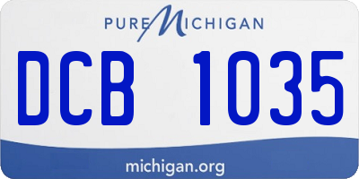 MI license plate DCB1035